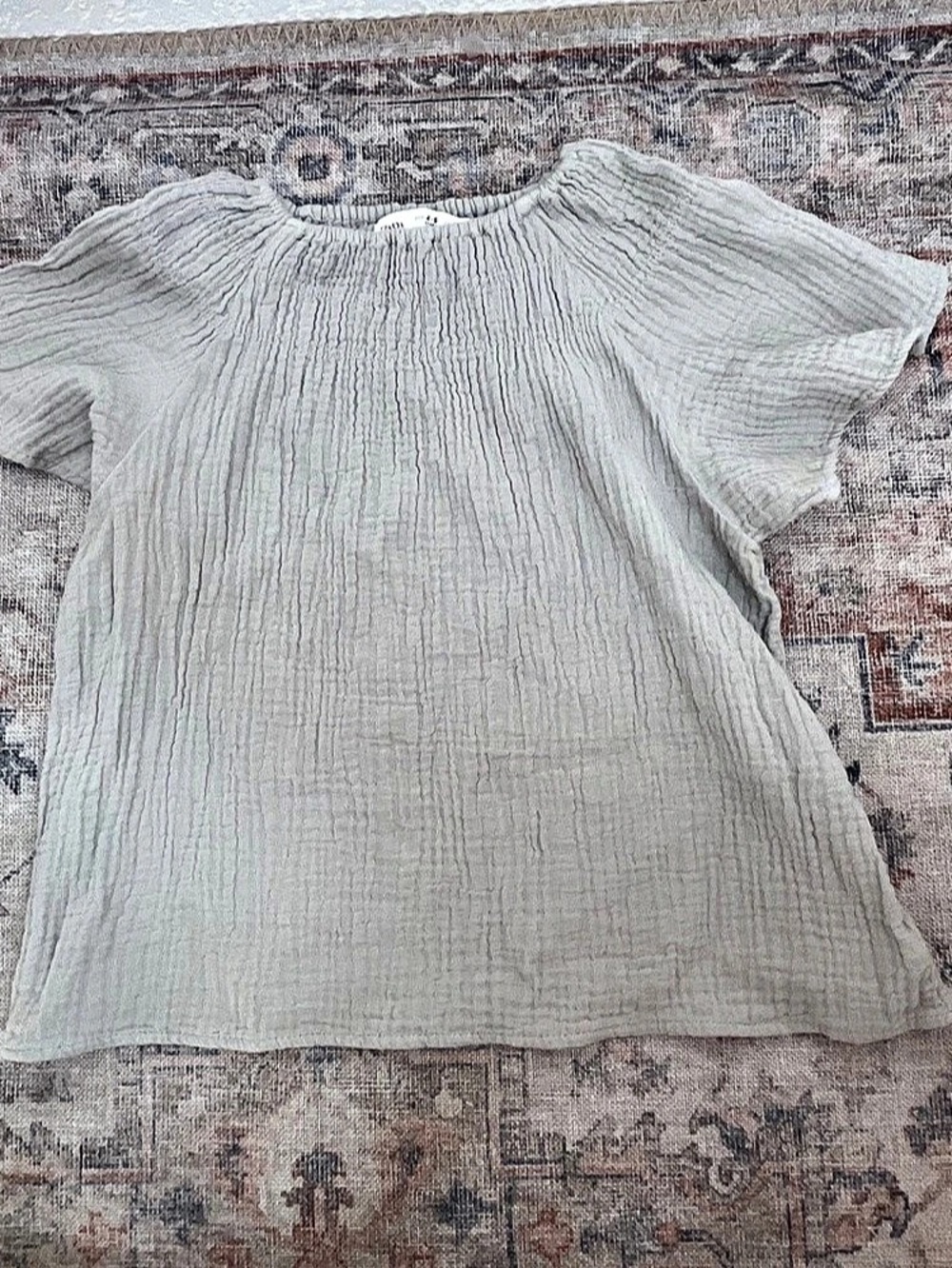 Zara Girls 4-5 Gray Short Sleeve Top